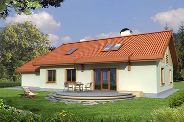  Projekt domu Sielanka 2 100 MDM wersja A z podwójnym garażem paliwo stałe (WRD2692) - projekt domu parterowego z poddaszem - Zdjęcie 3