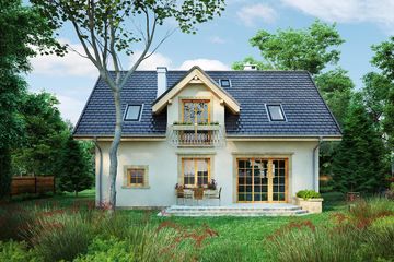  Projekt domu Zojka (1085) (KRD2027) - projekt domu parterowego z poddaszem - Zdjęcie 3