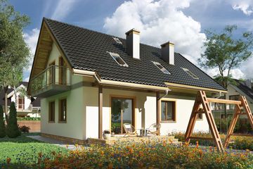  Projekt domu Tarot (1219) (KRD2182) - projekt domu parterowego z poddaszem - Zdjęcie 3