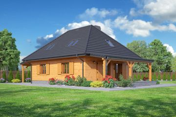  Projekt domu Chmielniki małe 7 dws (KRP2069) - projekt domu parterowego z poddaszem - Zdjęcie 2