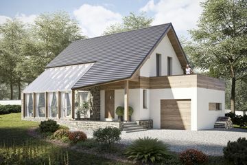  Projekt domu eko Typowy 25 (KKE1026) - projekt domu parterowego z poddaszem - Zdjęcie 1