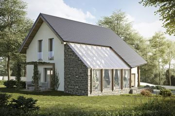  Projekt domu eko Typowy 25 (KKE1026) - projekt domu parterowego z poddaszem - Zdjęcie 2
