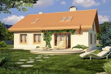  Projekt domu Sielanka 100 MDM wersja A z pojedynczym garażem paliwo stałe (WRD2292) - projekt domu parterowego z poddaszem - Zdjęcie 4