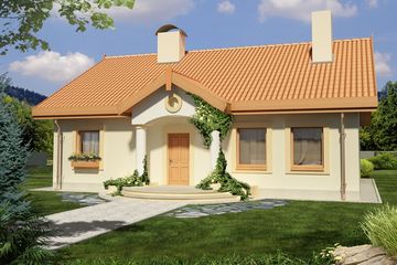  Projekt domu Sielanka 100 MDM wersja A z pojedynczym garażem paliwo stałe (WRD2292) - projekt domu parterowego z poddaszem - Zdjęcie 3