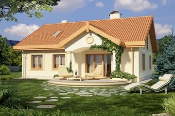  Projekt domu Sielanka 100 MDM wersja A z pojedynczym garażem paliwo stałe (WRD2292) - projekt domu parterowego z poddaszem - Zdjęcie 5