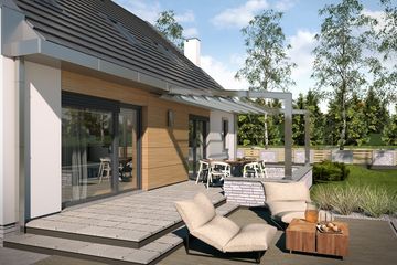 Projekt domu Victor bw - parterowy z poddaszem dom o powierzchni 129,90 m², dach dwuspadowy - ujęcie 4