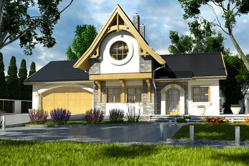  Projekt domu Artur III z garażem 2-st. [A1] (WRF1746) - projekt domu parterowego z poddaszem - Zdjęcie 1