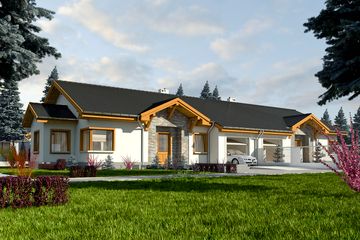  Projekt domu Bączek z garażem 1-st. bliźniak [A-BL1] (WRF1748) - projekt domu parterowego - Zdjęcie 1