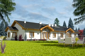  Projekt domu Bączek z garażem 1-st. bliźniak [A-BL1] (WRF1748) - projekt domu parterowego - Zdjęcie 2