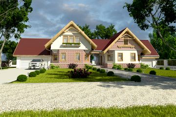  Projekt domu Bolek i Lolek z garażem 2-st. [A2] (WRF1749) - projekt domu parterowego z poddaszem - Zdjęcie 1