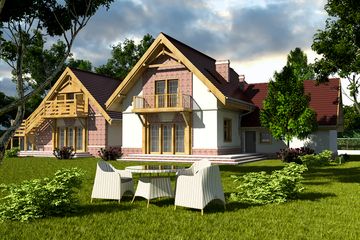  Projekt domu Bolek i Lolek z garażem 2-st. [A2] (WRF1749) - projekt domu parterowego z poddaszem - Zdjęcie 2