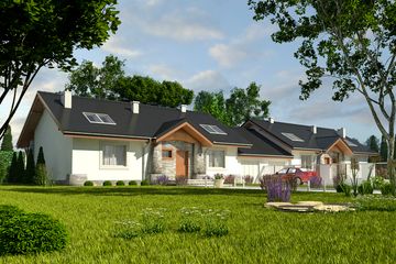  Projekt domu Derkacz z garażem 1-st. bliźniak [A-BL] (WRF1752) - projekt domu parterowego - Zdjęcie 1