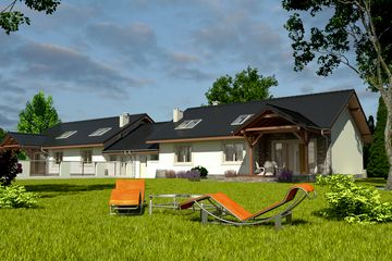  Projekt domu Derkacz z garażem 1-st. bliźniak [A-BL] (WRF1752) - projekt domu parterowego - Zdjęcie 2