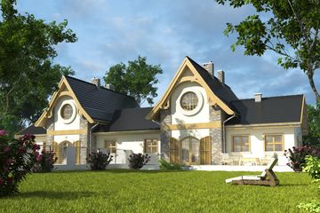  Projekt domu Artur III z garażem 1-st. bliźniak [A-BL] (WRF1747) - projekt domu parterowego z poddaszem - Zdjęcie 2