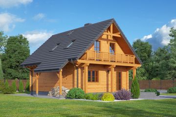  Projekt domu Sokolec dw (KRP2072) - projekt domu parterowego z poddaszem - Zdjęcie 2