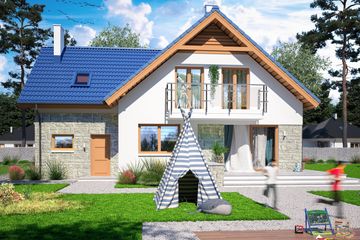  Projekt domu Puk 3 (WOE1103) - projekt domu parterowego z poddaszem - Zdjęcie 3