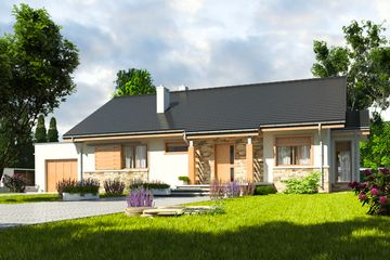  Projekt domu Gąska z garażem 1-st. [A1] (WRF1754) - projekt domu parterowego - Zdjęcie 1