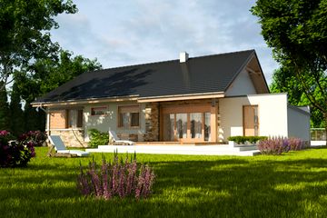  Projekt domu Gąska z garażem 1-st. [A1] (WRF1754) - projekt domu parterowego - Zdjęcie 2