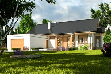  Projekt domu Gąska z garażem 1-st. [A] (WRF1755) - projekt domu parterowego - Zdjęcie 1