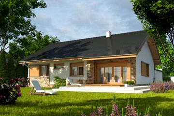  Projekt domu Gąska z garażem 1-st. [A] (WRF1755) - projekt domu parterowego - Zdjęcie 2