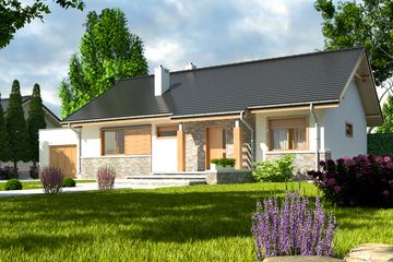  Projekt domu Gąska II z garażem 1-st. [A1] (WRF1756) - projekt domu parterowego - Zdjęcie 1