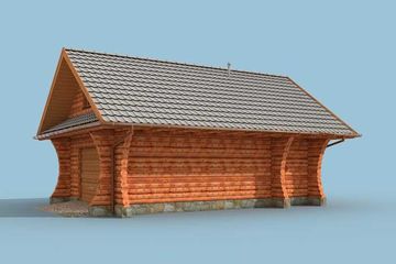  Projekt budynku gospodarczego G4 budynek gospodarczy z bali drewnianych (SLN2033) - projekt budynku parterowego - Zdjęcie 3