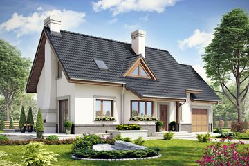  Projekt domu Agatka II styl z garażem 1-st. [A] (WRF1757) - projekt domu parterowego z poddaszem - Zdjęcie 1