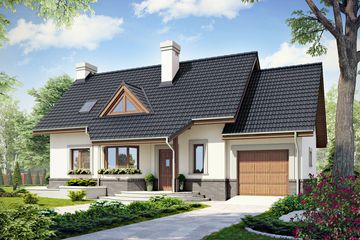  Projekt domu Agatka II styl z garażem 1-st. [A] (WRF1757) - projekt domu parterowego z poddaszem - Zdjęcie 2