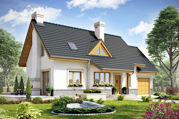  Projekt domu Agatka II styl z garażem 1-st. [A] (WRF1757) - projekt domu parterowego z poddaszem - Zdjęcie 3