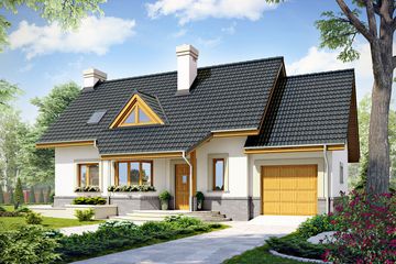  Projekt domu Agatka II styl z garażem 1-st. [A] (WRF1757) - projekt domu parterowego z poddaszem - Zdjęcie 4