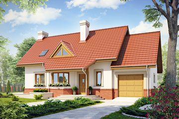  Projekt domu Agatka II styl z garażem 1-st. [A] (WRF1757) - projekt domu parterowego z poddaszem - Zdjęcie 6