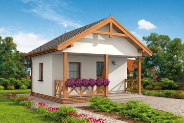  Projekt domu letniskowego Haga dom letniskowy szkielet drewniany na zgłoszenie do 35m2 (SLN2427) - projekt domu letniskowego parterowego - Zdjęcie 1