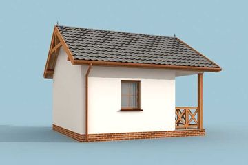  Projekt domu letniskowego Haga dom letniskowy szkielet drewniany na zgłoszenie do 35m2 (SLN2427) - projekt domu letniskowego parterowego - Zdjęcie 4