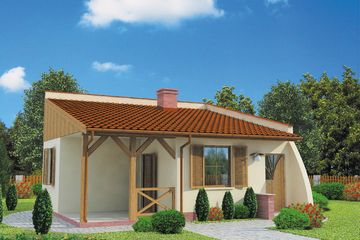  Projekt domu letniskowego Lublana szkielet drewniany dom letniskowy (SLN2428) - projekt domu letniskowego parterowego - Zdjęcie 1