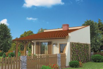  Projekt domu letniskowego Lublana szkielet drewniany dom letniskowy (SLN2428) - projekt domu letniskowego parterowego - Zdjęcie 2