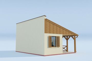  Projekt domu letniskowego Lublana szkielet drewniany dom letniskowy (SLN2428) - projekt domu letniskowego parterowego - Zdjęcie 4