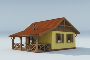  Projekt domu letniskowego Bazylea dom letniskowy szkielet drewniany (SLN2431) - projekt domu letniskowego parterowego - Zdjęcie 3