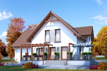  Projekt domu Halifax szkielet drewniany (SLN2433) - projekt domu parterowego z poddaszem - Zdjęcie 1