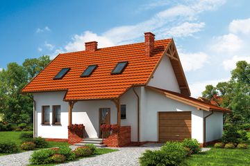  Projekt domu Marea szkielet drewniany (SLN2434) - projekt domu parterowego z poddaszem - Zdjęcie 2