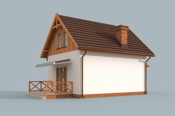  Projekt domu letniskowego Oklahoma dom letniskowy z poddaszem szkielet drewniany (SLN2436) - projekt domu letniskowego parterowego z poddaszem - Zdjęcie 3