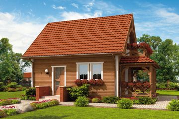  Projekt domu letniskowego Orlean 2 dom letniskowy z poddaszem szkielet drewniany (SLN2437) - projekt domu letniskowego parterowego z poddaszem - Zdjęcie 1