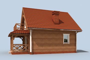  Projekt domu letniskowego Orlean 2 dom letniskowy z poddaszem szkielet drewniany (SLN2437) - projekt domu letniskowego parterowego z poddaszem - Zdjęcie 4