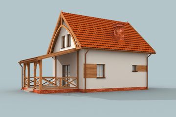  Projekt domu letniskowego Orlean 3 dom letniskowy z poddaszem szkielet drewniany (SLN2438) - projekt domu letniskowego parterowego z poddaszem - Zdjęcie 4