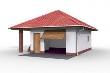  Projekt garażu G23 garaż jednostanowiskowy z pomieszczeniem gospodarczym (SLN1008) - projekt garażu parterowego - Zdjęcie 1