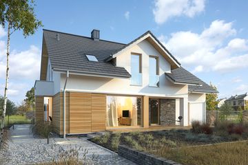  Projekt domu Praktyczny 6 (WAW1092) - projekt domu parterowego z poddaszem - Zdjęcie 2