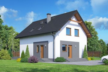  Projekt domu Grochowo m1 (KRP2077) - projekt domu parterowego z poddaszem - Zdjęcie 1