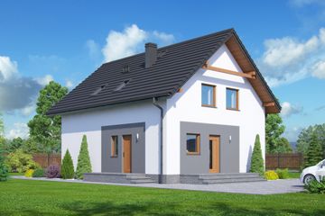  Projekt domu Grochowo średnie (KRP2079) - projekt domu parterowego z poddaszem - Zdjęcie 1