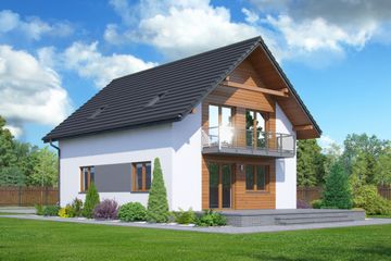  Projekt domu Grochowo średnie (KRP2079) - projekt domu parterowego z poddaszem - Zdjęcie 2