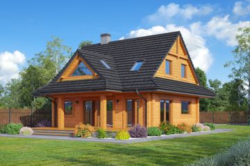  Projekt domu Jodłownik 3 dw (KRP2080) - projekt domu parterowego z poddaszem - Zdjęcie 1