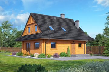  Projekt domu Jodłownik 3 dw (KRP2080) - projekt domu parterowego z poddaszem - Zdjęcie 2